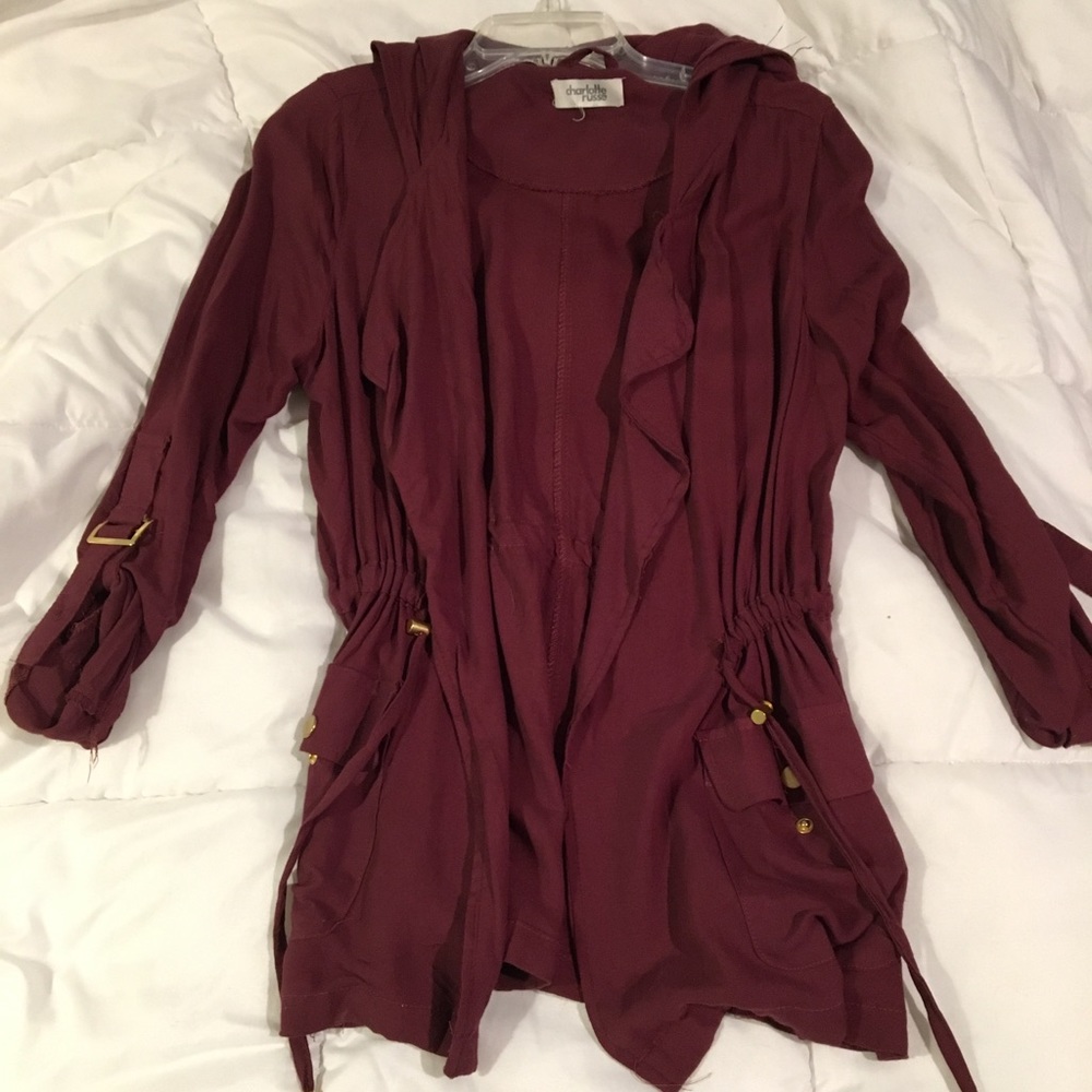 maroon light weight jacket